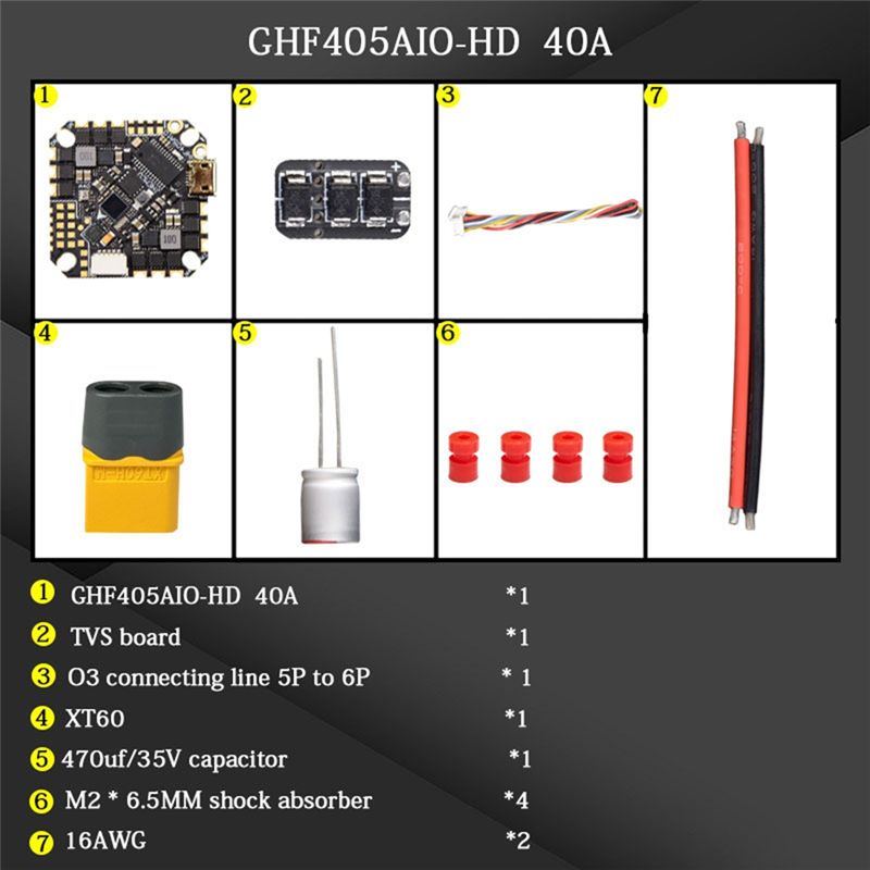 F405 Flight Controller - Controlador de Voo AIO ABTI-GHF405AIO-HD 40A