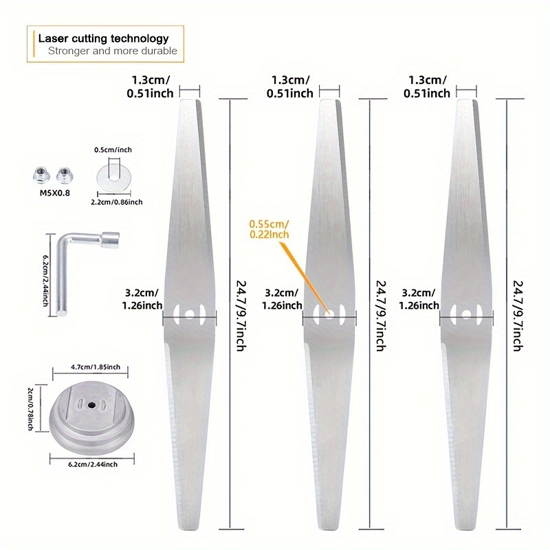 3 Peças de Lâminas Retas para  - 5 Inch Propeller avaliação e preço